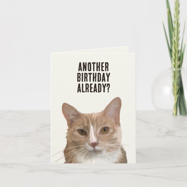 Tarjeta Funny Cat Kitten Me Pun Cumpleaños (Anverso)