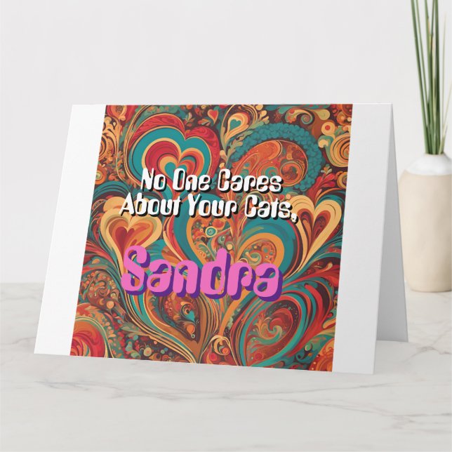 Tarjeta Funny Cat Lady Personalizar personaliza a Funky (Anverso)