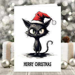 Tarjeta Funny Cat Navidades