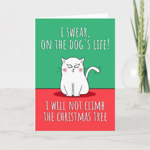 Tarjeta Funny Cat Navidades