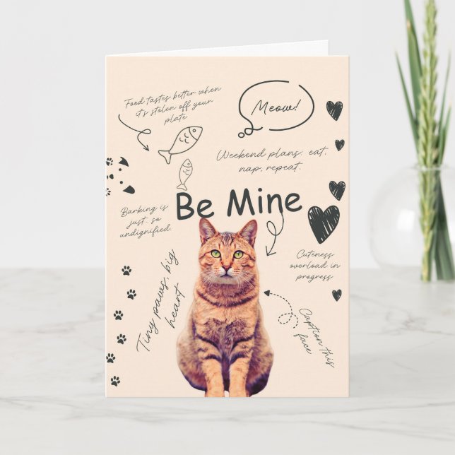 Tarjeta Funny Cat valentine's day cards (Anverso)