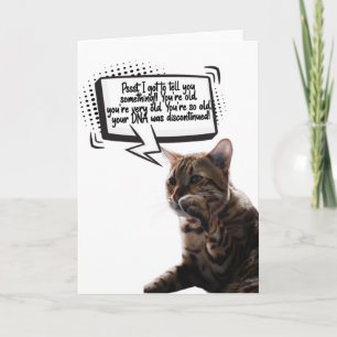 Tarjeta Funny Cat Whispering Birthday Greeting Card