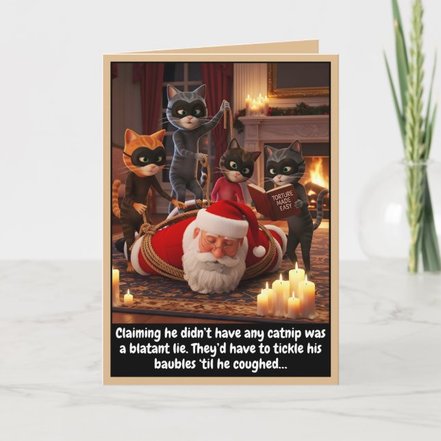 Tarjeta Funny cats Christmas card (Anverso)