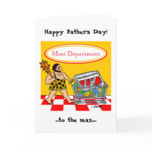 Funny Caveman Cartoon BBQ Meat Lover Fathers Day