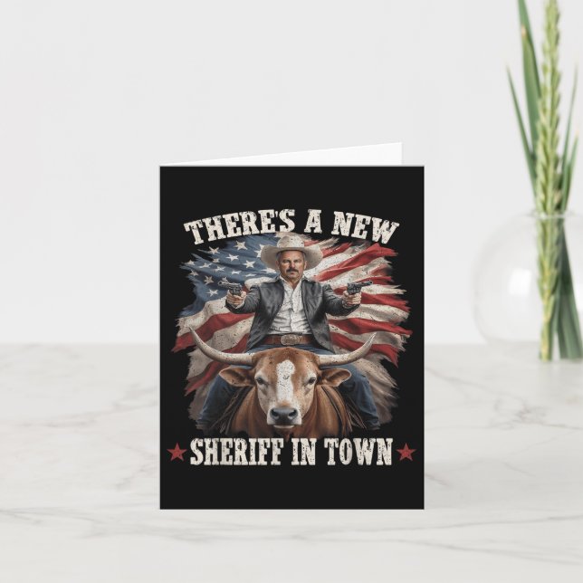 Tarjeta Funny Chad Bianco Cowboy Bianco Para El Gobierno D (Anverso)