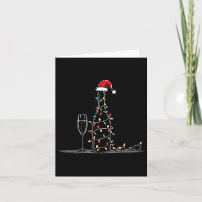 Tarjeta Funny Champagne Christmas Graphics Lights Lover Dr (Anverso)