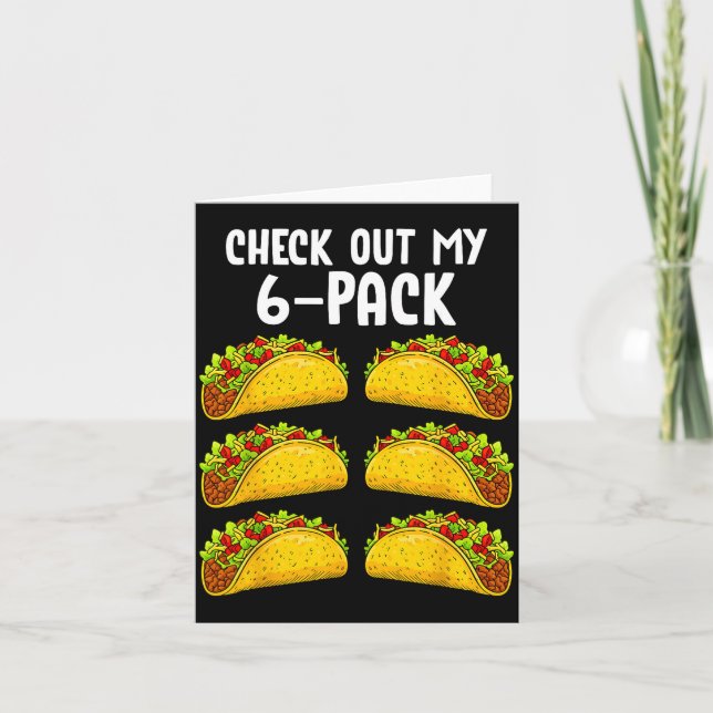 Tarjeta Funny Check Out My 6 Pack Taco Gym Fitness Mexican (Anverso)