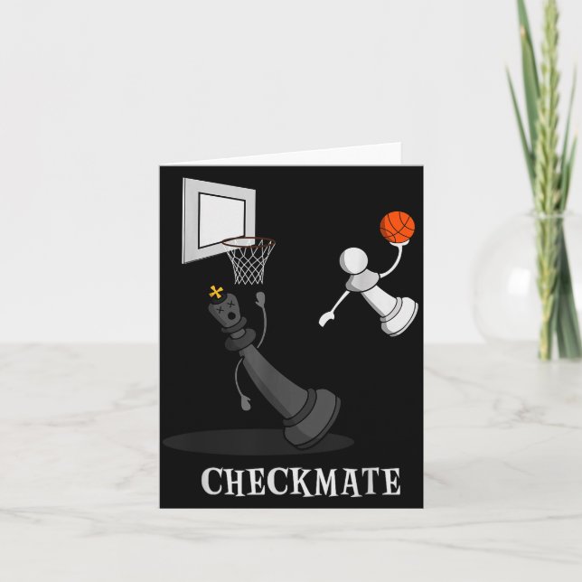 Tarjeta Funny Checkmate Chess Basketball Game Board King P (Anverso)