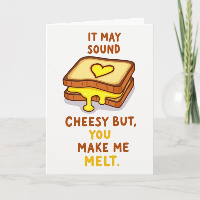 Tarjeta Funny Cheesy Melt Love Card (Anverso)