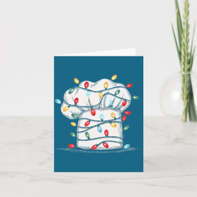 Tarjeta Funny Chef Christmas Graphics Lights Lover Cook Co (Anverso)