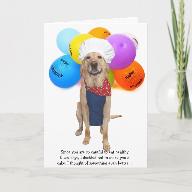 Tarjeta Funny Chef Dog/Lab Cumpleaños (Anverso)