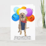 Tarjeta Funny Chef Dog/Lab Cumpleaños<br><div class="desc">Tarjeta de personalizable con Moses como chef.  Puede cambiar cualquiera de los textos,  las fuentes,  los tamaños de las fuentes y los colores de las fuentes.  Se pueden ajustar las imágenes un poco si se desea.</div>