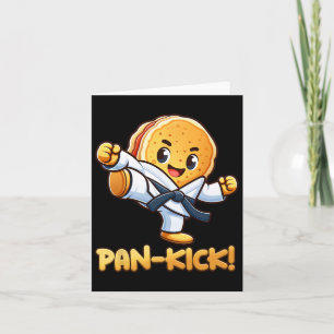 Tarjeta Funny Chica de crepes Pan Karate Taekwondo Kick Bo
