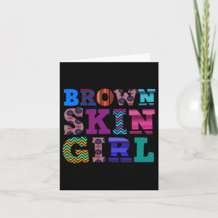 Tarjeta Funny Chica de piel marrón regalo Melanin Queen Ju