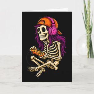 Tarjeta Funny Chicas de videojuegos de Skeleton Gamer de H