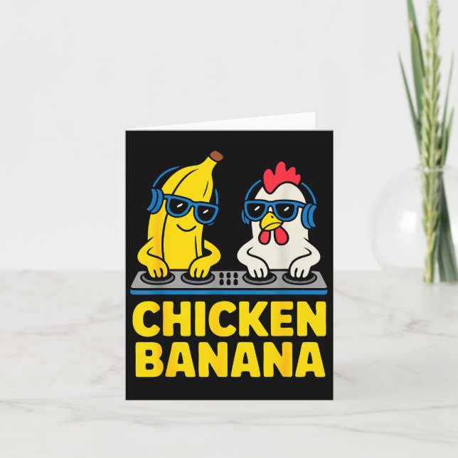 Tarjeta Funny Chicken Banana  (Anverso)
