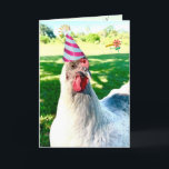 Tarjeta Funny Chicken Birthday Card<br><div class="desc">Foto de un pollo muy lindo con algunos ilustraciones de cumpleaños. Actualice fácilmente el texto.</div>