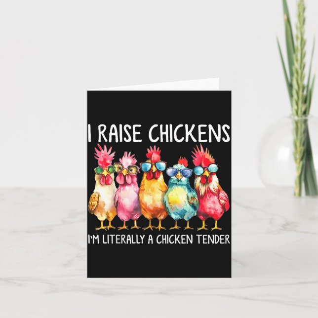 Tarjeta Funny Chicken Farmer Gift – I Raise Chickens Humor (Anverso)