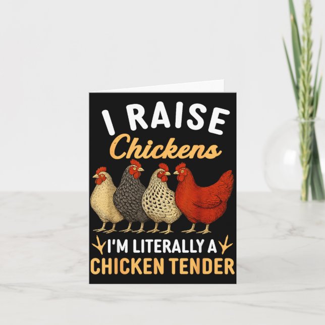 Tarjeta Funny Chicken Lover Gift – I Raise Chickens Farm H (Anverso)