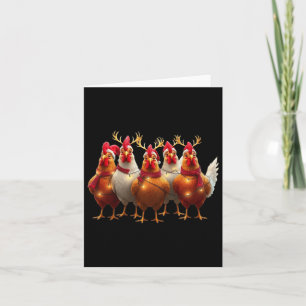 Tarjeta Funny Chicken Navidades Encender Granja Cute Anima