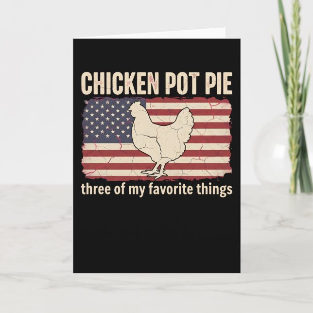 Tarjeta Funny Chicken Pot Pie Farm Chicken Lover Rustic (Anverso)