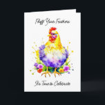 Tarjeta Funny Chicken Puns Birthday<br><div class="desc">Una linda acuarela estilo pollo que le desea a alguien un feliz cumpleaños y un buen momento. Una carta divertida para el cumpleaños de un amante de los pollos que está lleno de juegos de palabras y arte de bonito.</div>