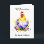 Tarjeta Funny Chicken Puns Birthday<br><div class="desc">Una linda acuarela estilo pollo que le desea a alguien un feliz cumpleaños y un buen momento. Una carta divertida para el cumpleaños de un amante de los pollos que está lleno de juegos de palabras y arte de bonito.</div>
