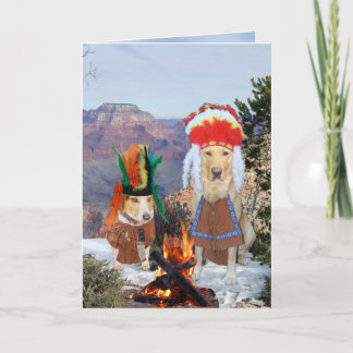 Tarjeta Funny Chief Dog/Lab Señales de humo Cumpleaños