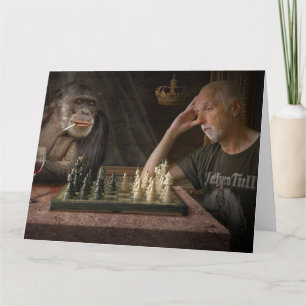 TARJETA FUNNY CHIMPANZEE AMIGO CARTA DE CUMPLEAÑOS PARA ÉL