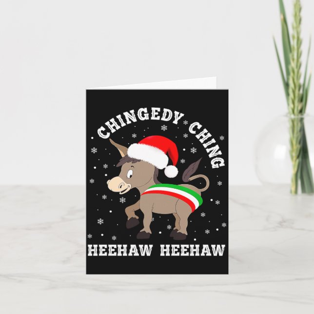Tarjeta Funny Chingedy Ching Hee Haw Santa Merry Christmas (Anverso)
