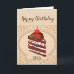 Tarjeta Funny Chocolate Cake 50th Birthday Card<br><div class="desc">Gracioso Humor de Pastel de Chocolate 50 cumpleaños,  en celebración de su cumpleaños y la torta. Si lo personalizares o lo personalizas a otro año,  por favor recuerda cambiar también el versículo interior.</div>