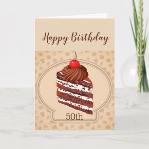 Tarjeta Funny Chocolate Cake 50th Birthday Card