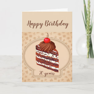Tarjeta Funny Chocolate Cake 70th Birthday Card