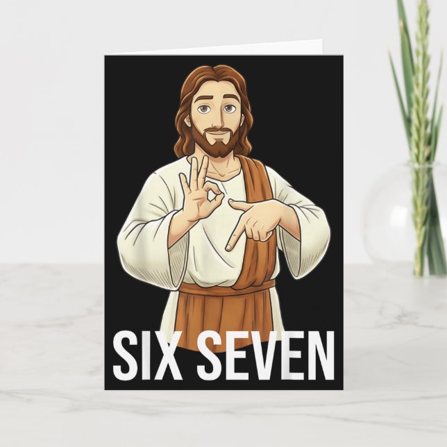 Tarjeta Funny Christian Jesus Six Seven 67 Faith Humor Chr (Anverso)