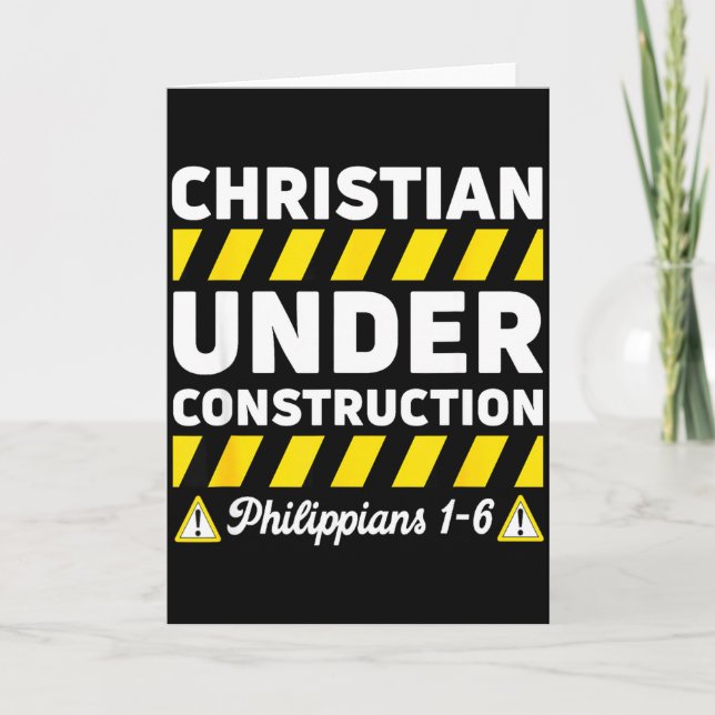 Tarjeta Funny Christian Under Construction Philipans 1-6 S (Anverso)