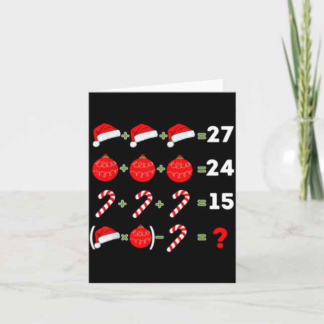 Tarjeta Funny Christmas 6 7 Puzzle Santa Hat Ornament Cand (Anverso)