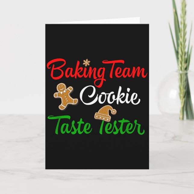 Tarjeta Funny Christmas Baking Team Cookie Taste Tester  (Anverso)