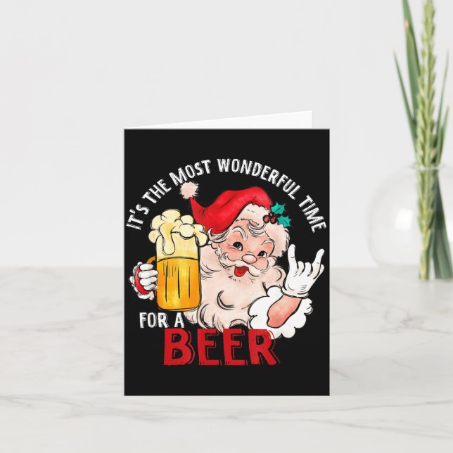 Tarjeta Funny Christmas Beer Meme Most Wonderful For Craft (Anverso)
