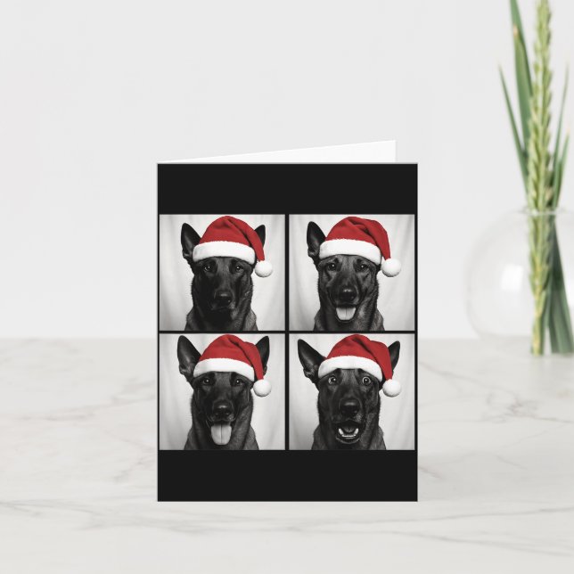 Tarjeta Funny Christmas Belgian Malinois Santa Dog Lover P (Anverso)