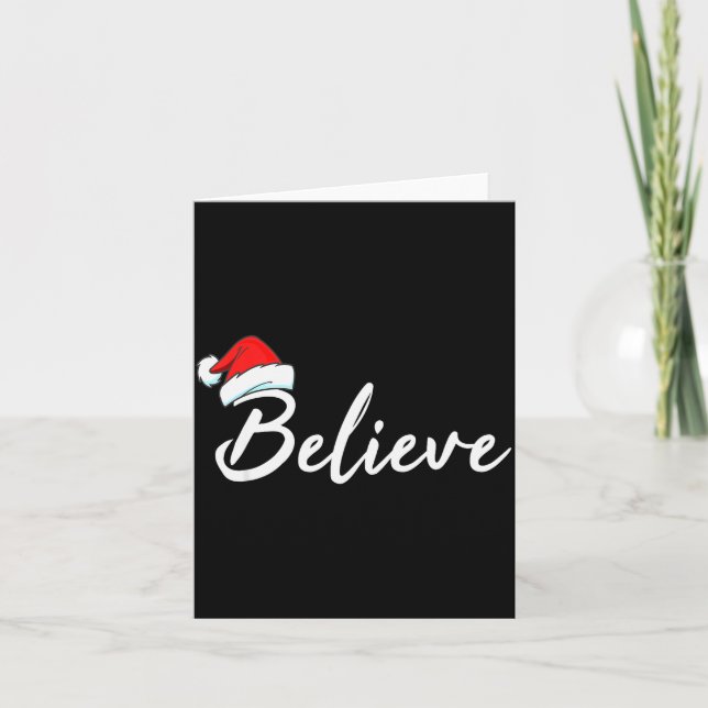 Tarjeta Funny Christmas Believe Santa Pajama Outfit Men &a (Anverso)