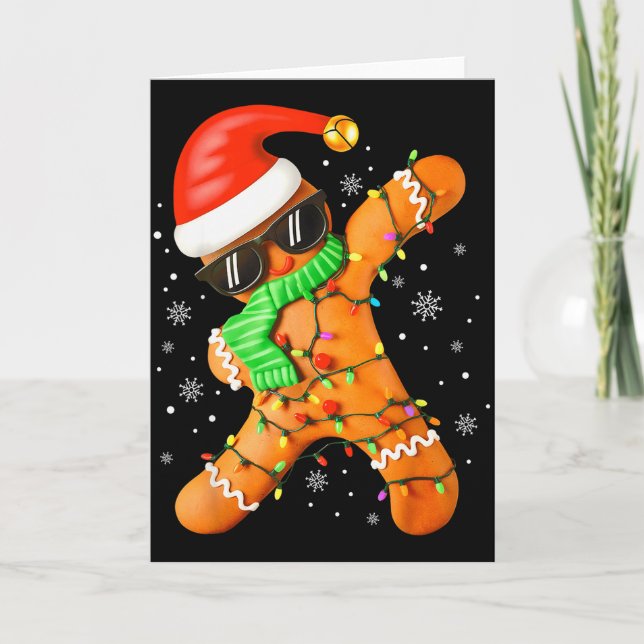 Tarjeta Funny Christmas Boys Kids Dabbing Gingerbread Xmas (Anverso)