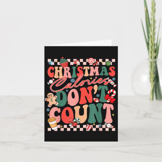 Tarjeta Funny Christmas Calories Don't Count Xmas Cookie  (Anverso)