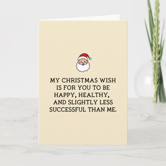Tarjeta Funny Christmas Card Happy Healthy Less Successful (Anverso)