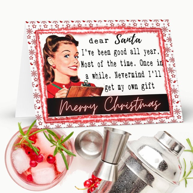 Tarjeta Funny Christmas Card Retro Best Friend Dear Santa (Subido por el creador)