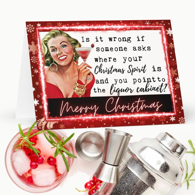 Tarjeta Funny Christmas Card Retro Best Friend Liquor (Subido por el creador)