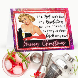 Tarjeta Funny Christmas Card Retro Best Friend NYE 