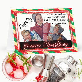Tarjeta Funny Christmas Card Retro Best Friend "Parenting"