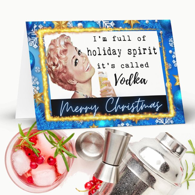 Tarjeta Funny Christmas Card Retro Best Friend "Vodka" (Subido por el creador)