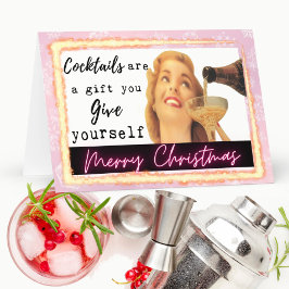 Tarjeta Funny Christmas Card Retro Best Friend "Yourself"
