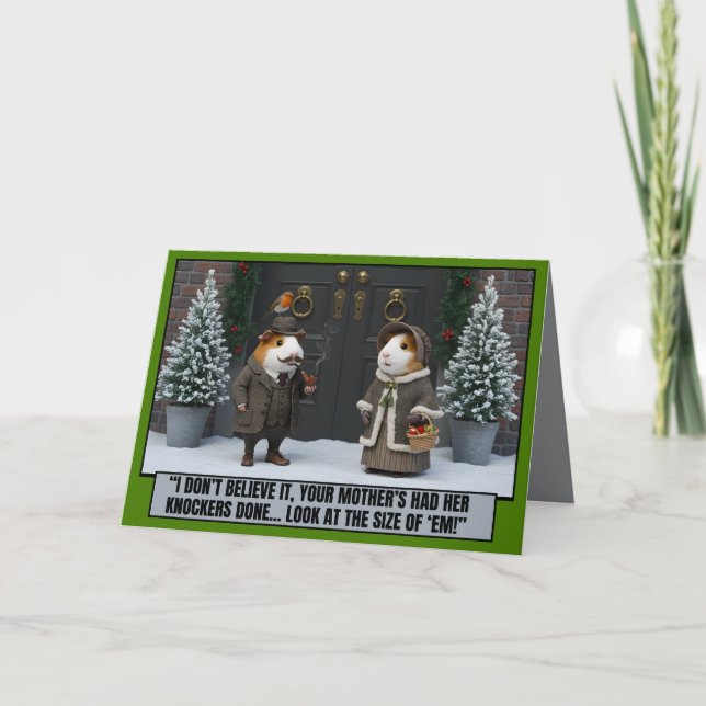 Tarjeta Funny Christmas cards in a Victorian style (Anverso)
